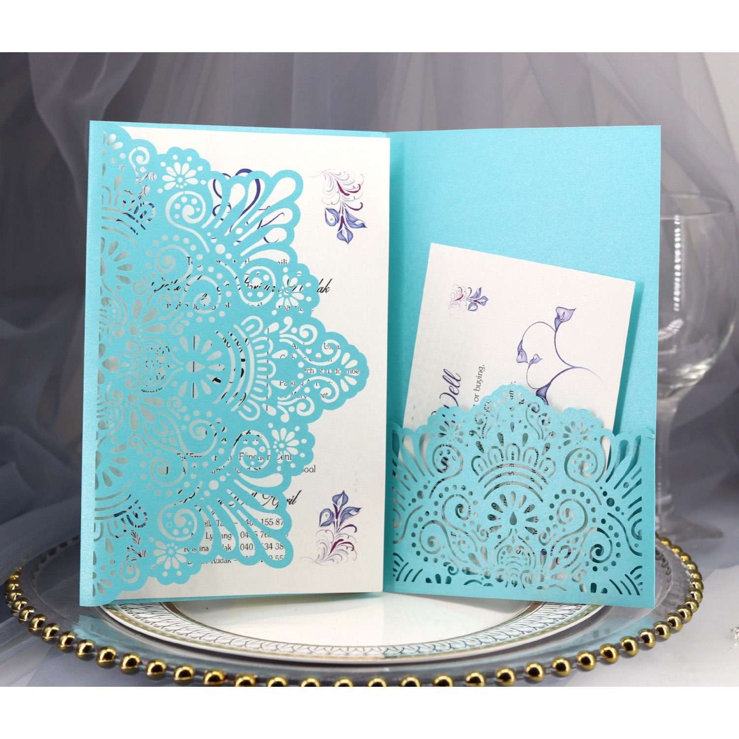 Silvery Invitation Card Laser Invitation Card Wedding Card
